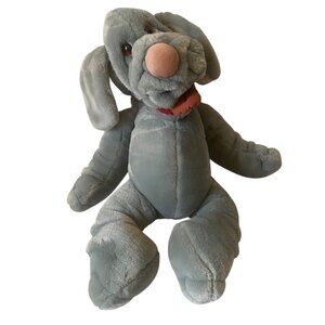 Ganzbros Wrinkles Plush Dog Stuffed Animal Puppet Gray Shar-pei Leather Tag 1981
